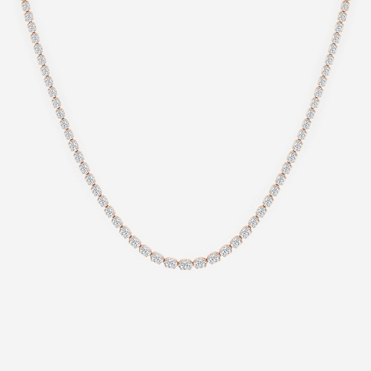 Additional Image 1 for  10 ctw Oval Lab Grown Diamond East West Tennis Necklace